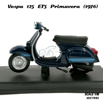 โมเดลเวสป้า VESPA 125 ET3 PRIMAVERA 1976 สีน้ำเงิน (1:18) โมเดลรถ ของขวัญพิเศษ
