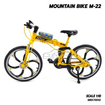 โมเดลจักรยาน MOUNTAIN BIKE M-22 สีเหลือง โมเดลจำลองเหมือนจริง