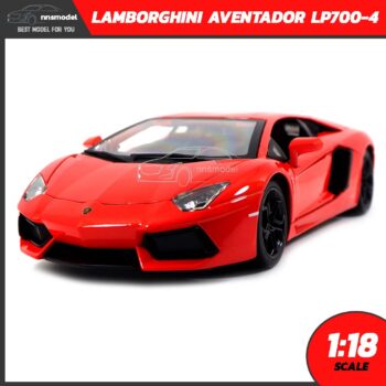 โมเดลรถ LAMBORGHINI AVENTADOR LP700-4 สีส้ม (Scale 1:18)