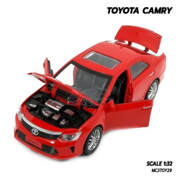โมเดลรถ Toyota Camry สีแดง (1:32) รถเหล็กประกอบสำเร็จ เปิดได้ครบ