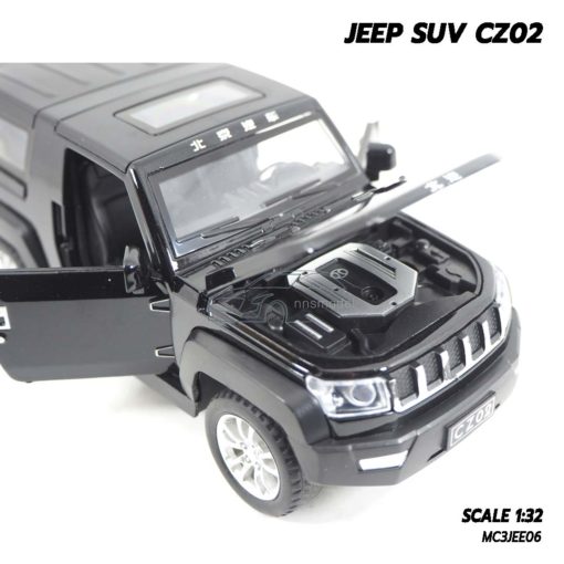 โมเดลรถจิ๊บ Jeep Models SUV CZ02 สีดำ เครื่องยนต์เหมือนจริง