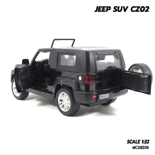 โมเดลรถจิ๊บ Jeep Models SUV CZ02 สีดำ เปิดประตูท้ายรถได้