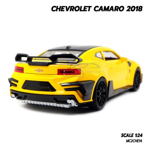 โมเดลรถ CHEVROLET CAMARO 2018 สีเหลืองดำ (1:24) โมเดลจำลองเหมือนจริง
