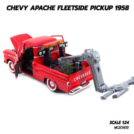 โมเดลรถ CHEVY APACHE FLEETSIDE PICKUP 1958 (1:24) โมเดลรถยก เปิดประตูรถซ้ายขวาได้