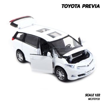 โมเดลรถ โตโยต้า Toyota Previa สีขาว (1:32) โมเดลประกอบสำเร็จ เปิดได้ครบ