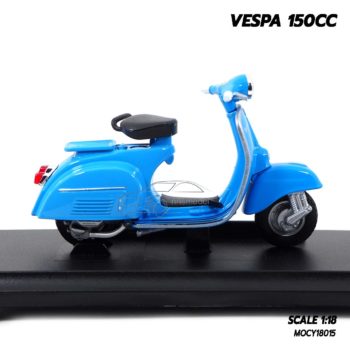 โมเดลรถเวสป้า VESPA 150CC สีฟ้า (1:18) โมเดลเวสป้าประกอบสำเร็จ