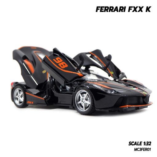 โมเดลรถ FERRARI FXX K สีดำส้ม (Scale 1:32) โมเดลประกอบสำเร็จ เปิดประตูปีกนกได้