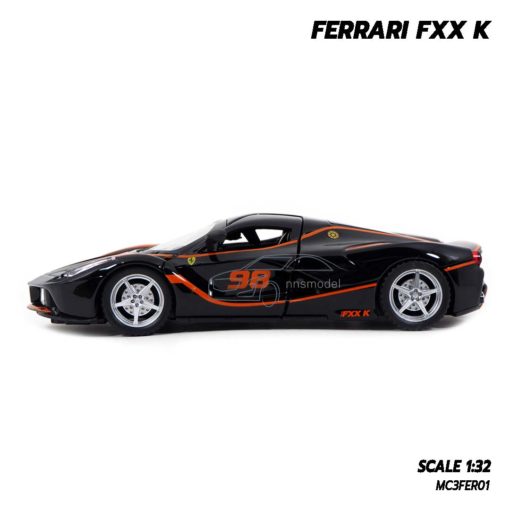 โมเดลรถ FERRARI FXX K สีดำส้ม (Scale 1:32) รถโมเดลเหล็กเหมือนจริง ประกอบสำเร็จ