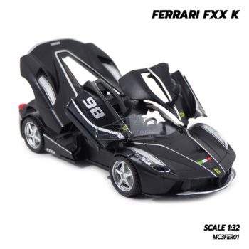 โมเดลรถเหล็ก FERRARI FXX K สีดำด้านเทา (Scale 1:32) เปิดประตูได้ครบ