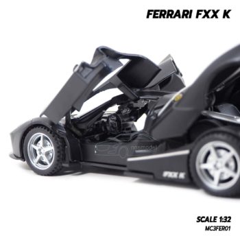 โมเดลรถเหล็ก FERRARI FXX K สีดำด้านเทา (Scale 1:32) โมเดลรถเหมือนจริง