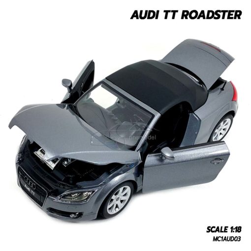 โมเดลรถ AUDI TT Roadster สีเทา (1:18) โมเดลรถเหล็ก เปิดประตูได้ครบ