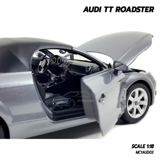 โมเดลรถ AUDI TT Roadster สีเทา (1:18) โมเดลรถเหล็ก ภายในรถเหมือนจริง