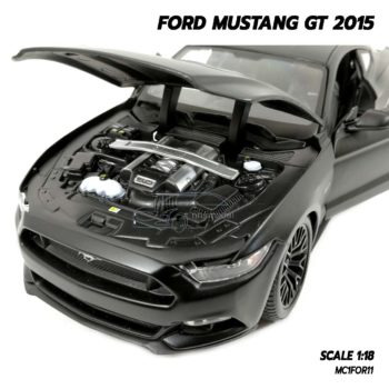 โมเดลฟอร์ดมัสแตง FORD MUSTANG GT 2015 สีดำด้าน (Scale 1:18) โมเดลรถสะสม เครื่องยนต์จำลองเหมือนจริง