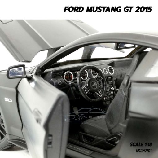 โมเดลฟอร์ดมัสแตง FORD MUSTANG GT 2015 สีดำด้าน (Scale 1:18) โมเดลรถสะสม ภายในรถจำลองเหมือนจริง