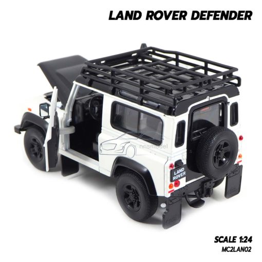 โมเดลรถ LAND ROVER DEFENDER สีขาว (Scale 1:24) โมเดลรถสะสม เปิดประตูรถได้เหมือนจริง