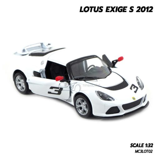 โมเดลรถเหล็ก LOTUS EXIGE S 2012 สีขาว โมเดลรถจำลอง เปิดประตูรถซ้ายขวาได้