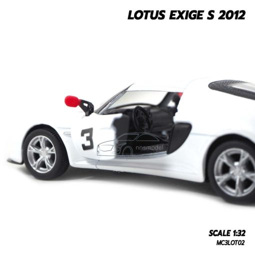 โมเดลรถเหล็ก LOTUS EXIGE S 2012 สีขาว ภายในรถจำลองเหมือนจริง