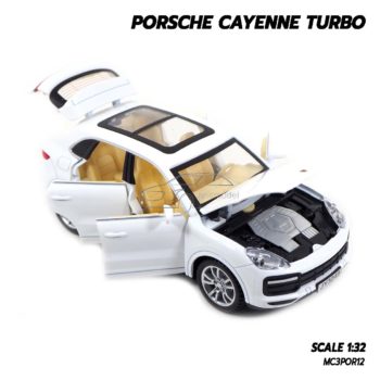 โมเดลรถ Porsche Cayenne Turbo สีขาว (1:32) เปิดฝากระโปรงหน้าได้