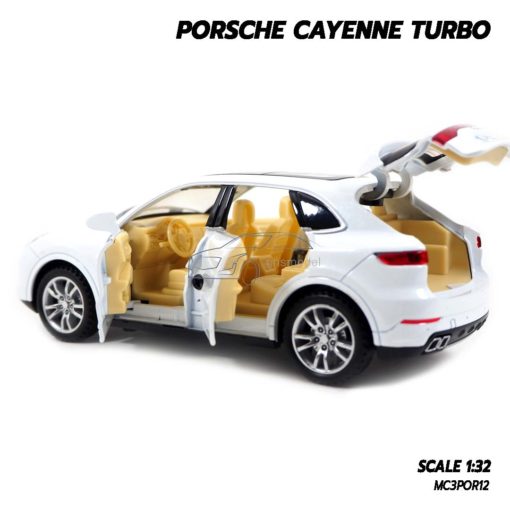 โมเดลรถ Porsche Cayenne Turbo สีขาว (1:32) เปิดประตูได้ครบ