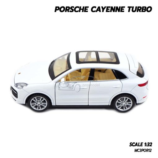 โมเดลรถ Porsche Cayenne Turbo สีขาว (1:32) รถเหล็กประกอบสำเร็จ