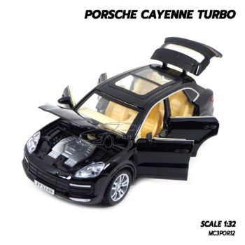 โมเดลรถ Porsche Cayenne Turbo สีดำ (1:32) เปิดได้ครบ