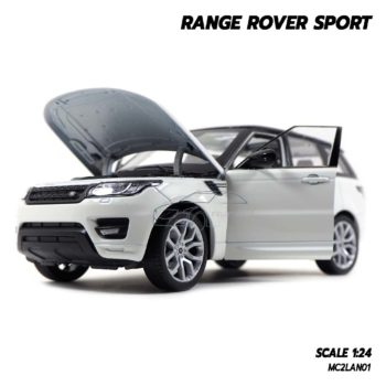 โมเดลรถ RANGE ROVER SPORT สีขาว (Scale 1:24) โมเดลรถสะสม เปิดฝากระโปรงหน้ารถได้