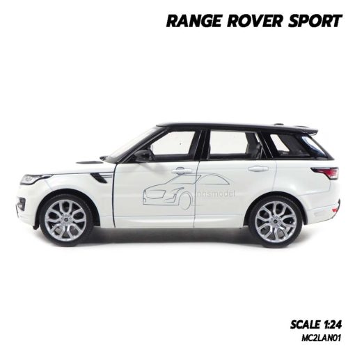 โมเดลรถ RANGE ROVER SPORT สีขาว (Scale 1:24) โมเดลรถสะสม ประกอบสำเร็จ ผลิตโดย Welly