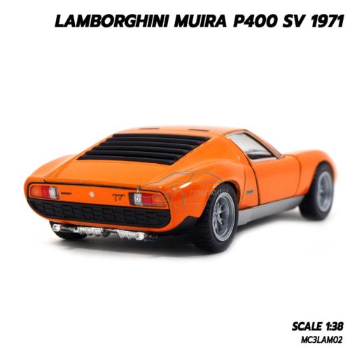 โมเดลรถ LAMBORGHINI MUIRA P400 SV 1971 สีส้ม รถเหล็กราคาถูก
