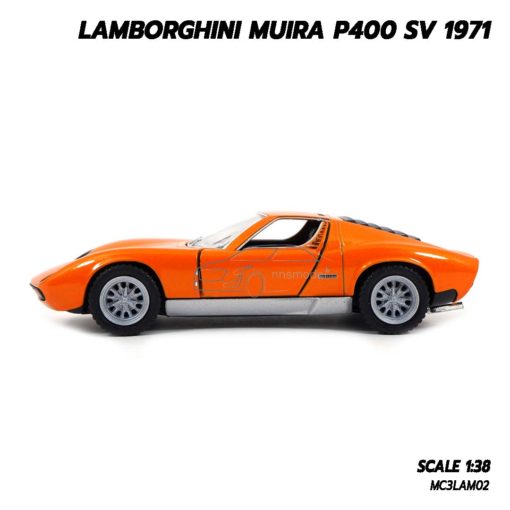 โมเดลรถ LAMBORGHINI MUIRA P400 SV 1971 สีส้ม โมเดลรถสะสม