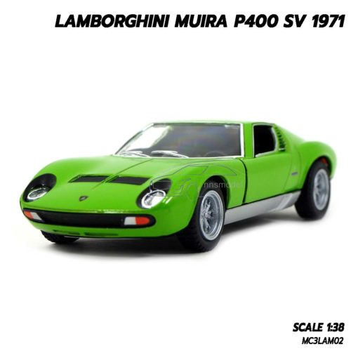 โมเดลรถ LAMBORGHINI MUIRA P400 SV 1971 สีเขียว รถเหล็กจำลอง