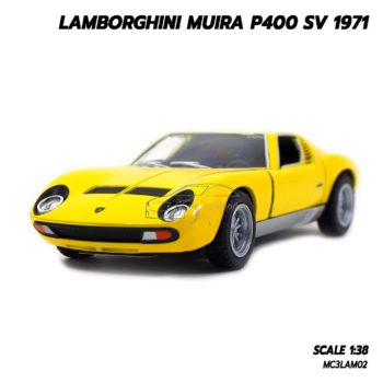 โมเดลรถ LAMBORGHINI MUIRA P400 SV 1971 สีเหลือง โมเดลรถเหล็ก ราคาถูก