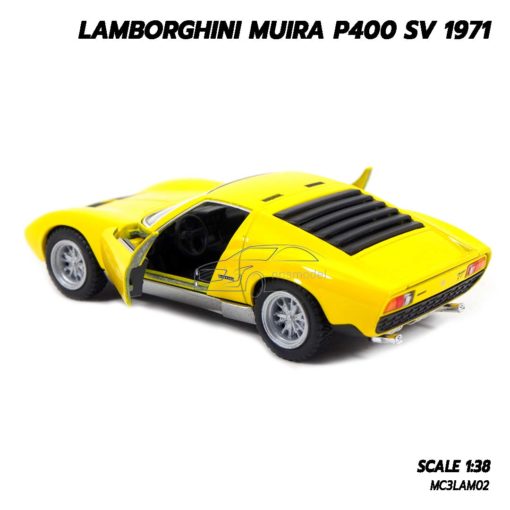 โมเดลรถ LAMBORGHINI MUIRA P400 SV 1971 สีเหลือง โมเดลรถ ประกอบสำเร็จ