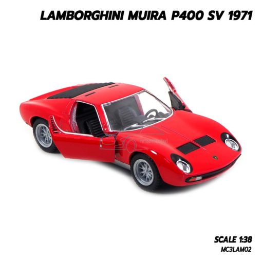 โมเดลรถ LAMBORGHINI MUIRA P400 SV 1971 สีแดง โมเดลรถเหล็ก ประกอบสำเร็จเหมือนจริง
