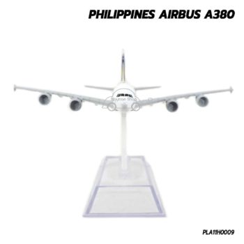 โมเดลเครื่องบิน PHILIPPINES AIRBUS A380 (16 cm) โมเดลเครื่องบินโดยสาร พร้อมฐานตั้งโชว์