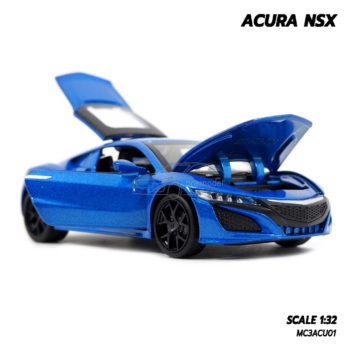 โมเดลรถ ACURA NSX สีน้ำเงิน (1:32) โมเดลรถเหล็ก เปิดฝากระโปรงหน้าได้