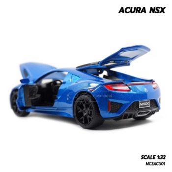 โมเดลรถ ACURA NSX สีน้ำเงิน (1:32) โมเดลรถเหล็ก เปิดฝากระโปรงท้ายได้