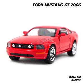โมเดลรถ ฟอร์ดมัสแตง Ford Mustang GT 2006 (Scale 1:38) สีแดง รถเหล็กจำลอง มีลานวิ่งได้ Model Car รุ่นขายดี