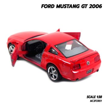 โมเดลรถ ฟอร์ดมัสแตง Ford Mustang GT 2006 (Scale 1:38) สีแดง รถเหล็กจำลอง มีลานวิ่งได้