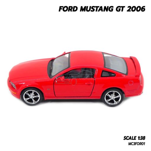 โมเดลรถ ฟอร์ดมัสแตง Ford Mustang GT 2006 (Scale 1:38) สีแดง รถเหล็กจำลอง Diecast Model