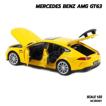 โมเดลรถเบนซ์ MERCEDES BENZ AMG GT63 สีเหลือง (1:32) โมเดลรถเหล็ก จำลองเหมือนจริง