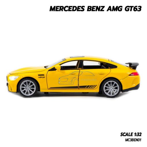โมเดลรถเบนซ์ MERCEDES BENZ AMG GT63 สีเหลือง (1:32) โมเดลรถเหล็ก เปิดได้ครบ