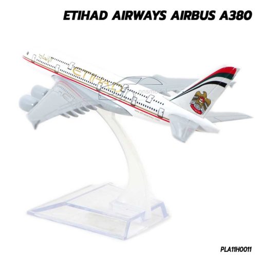โมเดลเครื่องบิน ETIHAD AIRWAYS AIRBUS A380 (16 cm) โมเดลประกอบสำเร็จ พร้อมฐานตั้งโชว์