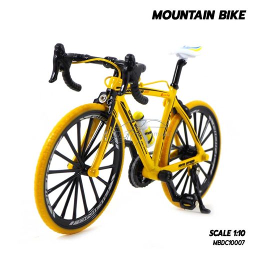 โมเดลจักรยาน เสือหมอบ MOUNTAIN BIKE สีเหลือง (1:10) จักรยานโมเดล พร้อมตั้งโชว์