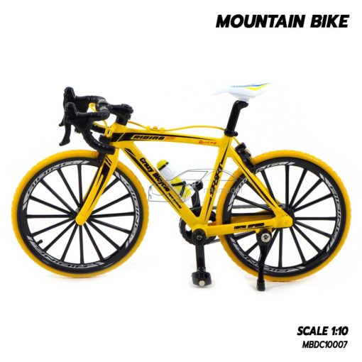 โมเดลจักรยาน เสือหมอบ MOUNTAIN BIKE สีเหลือง (1:10) จักรยานโมเดล ทำจากเหล็ก