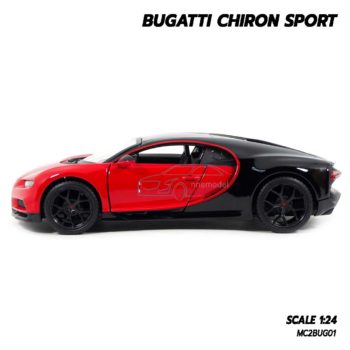 โมเดลรถ BUGATTI CHIRON SPORT สีแดงดำ (Scale 1:24) โมเดลรถเหล็ก ประกอบสำเร็จ พร้อมตั้งโชว์ ผลิตโดยแบรนด์ Maisto