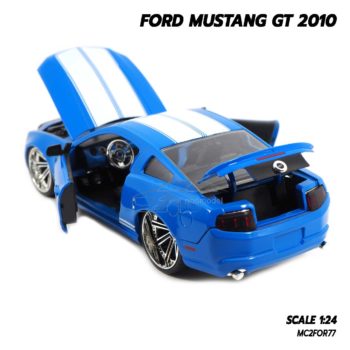 โมเดลรถ FORD MUSTANG GT 2010 สีขาวฟ้า Jada Toy โมเดลรถมัสแตง เปิดประตูท้ายรถได้