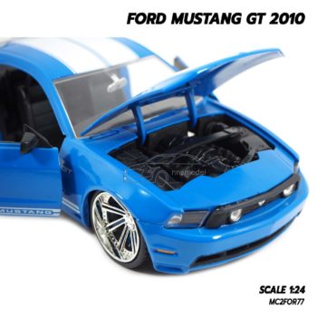 โมเดลรถ FORD MUSTANG GT 2010 สีขาวฟ้า Jada Toy รถโมเดลจำลอง เครื่องยนต์สมจริง
