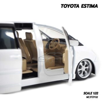โมเดลรถ TOYOTA ESTIMA สีขาว (Scale 1:32) โมเดลรถเหล็ก ภายในรถเหมือนจริง