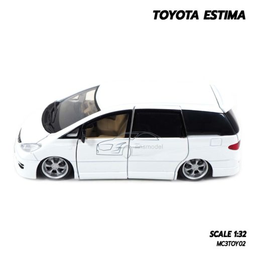 โมเดลรถ TOYOTA ESTIMA สีขาว (Scale 1:32) โมเดลรถเหล็ก พร้อมตั้งโชว์