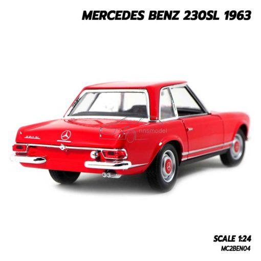 โมเดลรถคลาสสิค MERCEDES BENZ 230SL 1963 สีแดง (1:24) รถเหล็กโมเดล ของสะสม